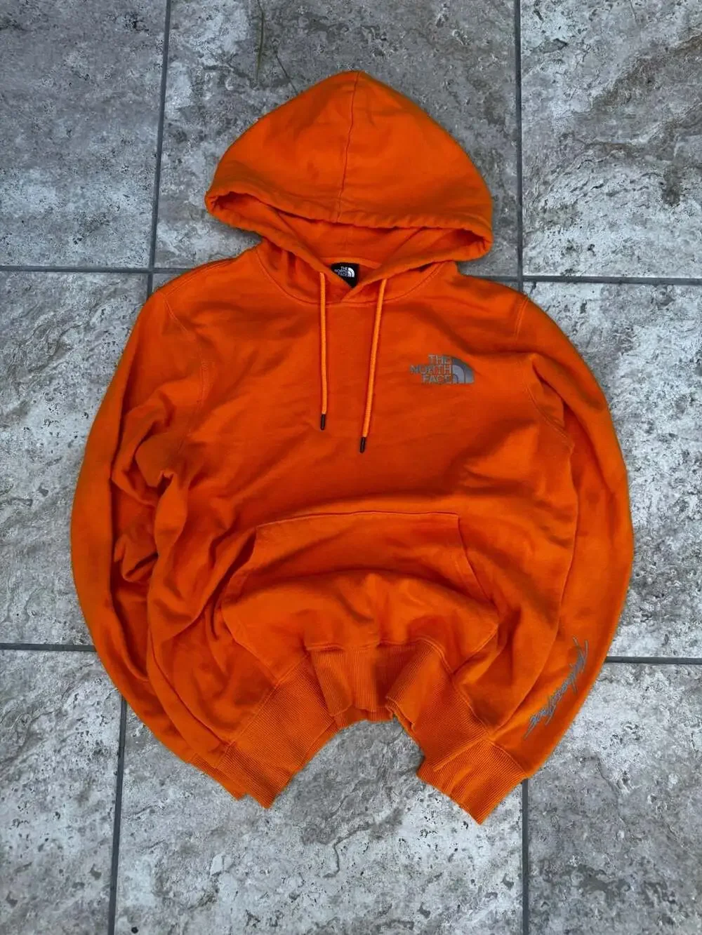 The North Face Men's Evolution Box NSE Pullover Hoodie Orange Size M